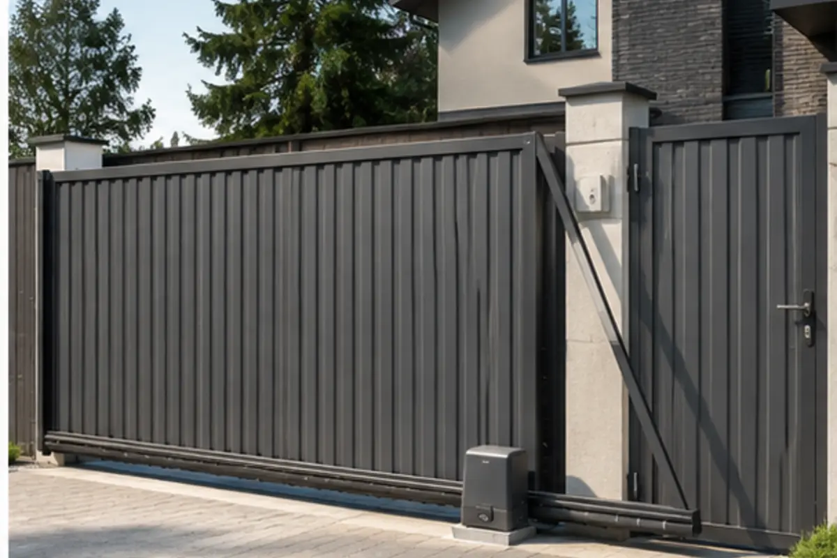 Откатные ворота и калитка